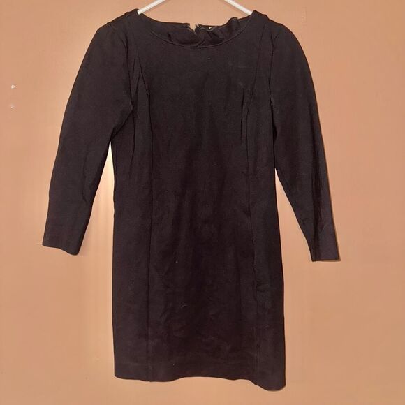 J. Crew Women's Knit Zip Back 3/4 Sleeve Midi Dress - Black XS - Picture 1 of 7